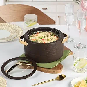 Velvetto Deluxe Insulated Steel Casserole with Glass lid